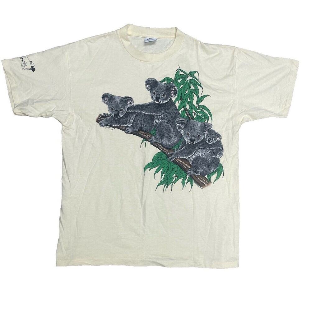 Vintage Harlequin T Shirt 1985 by Teena Houck Koala Animals Grunge XL
